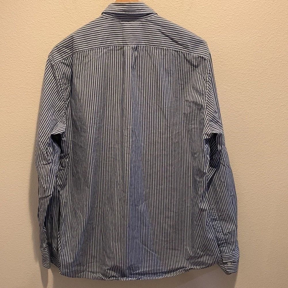 J. Crew Stretch Classic  Blue&White Pinstripe in size XL. Button up. No stains.